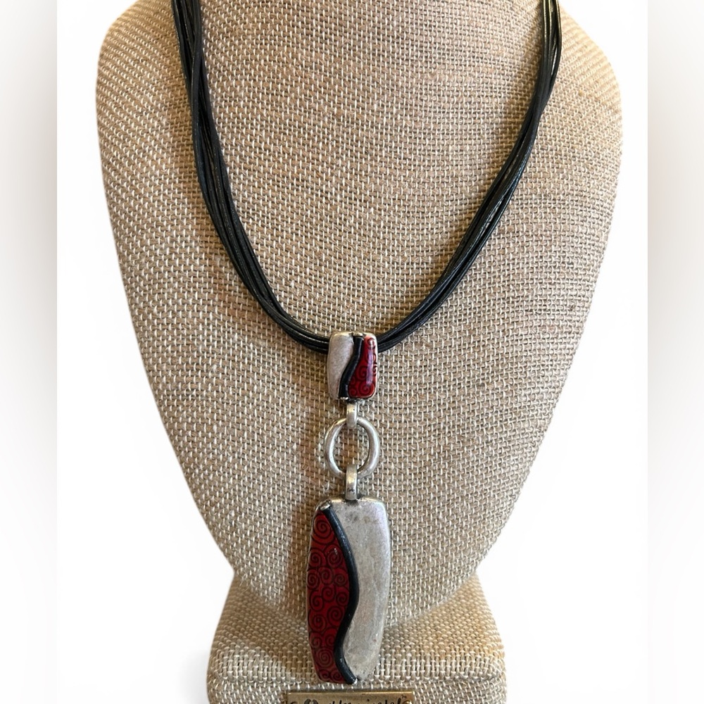 Chico’s Black and Red Pendant Necklace - Women Jewelry